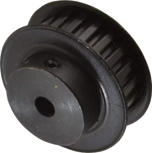 Power Drive - 22 Tooth, 1/4" Inside x 1.381" Outside Diam, Timing Belt Pulley - 1/4, 3/8" Belt Width, 1.401" Pitch Diam, Steel & Cast Iron - Americas Industrial Supply