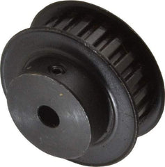 Power Drive - 22 Tooth, 1/4" Inside x 1.381" Outside Diam, Timing Belt Pulley - 1/4, 3/8" Belt Width, 1.401" Pitch Diam, Steel & Cast Iron - Americas Industrial Supply