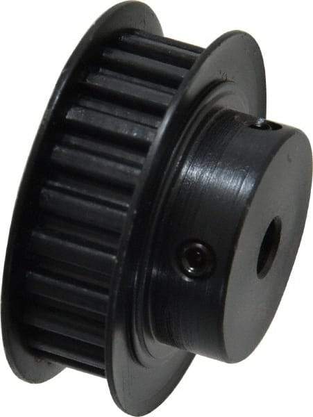 Power Drive - 24 Tooth, 1/4" Inside x 1.508" Outside Diam, Timing Belt Pulley - 1/4, 3/8" Belt Width, 1.528" Pitch Diam, Steel & Cast Iron - Americas Industrial Supply