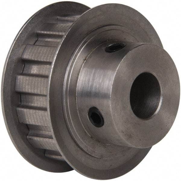 Power Drive - 14 Tooth, 1/2" Inside x 1.641" Outside Diam, Timing Belt Pulley - 1/2" Belt Width, 1.671" Pitch Diam, Steel & Cast Iron - Americas Industrial Supply