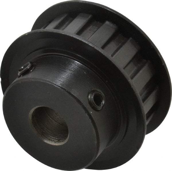 Power Drive - 15 Tooth, 1/2" Inside x 1.76" Outside Diam, Timing Belt Pulley - 1/2" Belt Width, 1.79" Pitch Diam, Steel & Cast Iron - Americas Industrial Supply