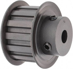 Power Drive - 14 Tooth, 3/8" Inside x 1.641" Outside Diam, Timing Belt Pulley - 3/4" Belt Width, 1.671" Pitch Diam, Steel & Cast Iron - Americas Industrial Supply