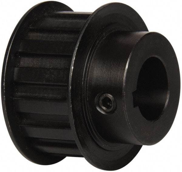 Power Drive - 15 Tooth, 3/4" Inside x 1.76" Outside Diam, Timing Belt Pulley - 3/4" Belt Width, 1.79" Pitch Diam, Steel & Cast Iron - Americas Industrial Supply