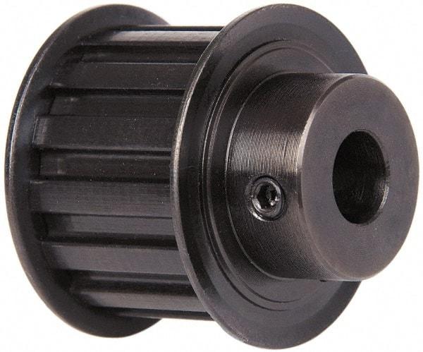 Power Drive - 14 Tooth, 1/2" Inside x 1.641" Outside Diam, Timing Belt Pulley - 1" Belt Width, 1.671" Pitch Diam, Steel & Cast Iron - Americas Industrial Supply