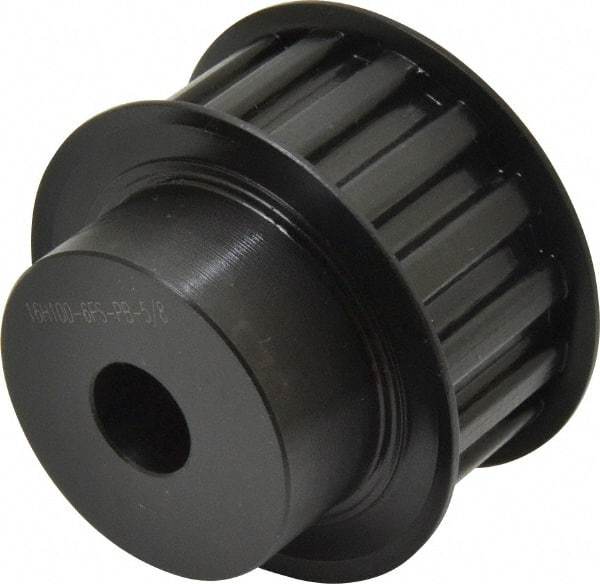 Power Drive - 16 Tooth, 5/8" Inside x 2.492" Outside Diam, Timing Belt Pulley - 3/4, 1" Belt Width, 2.546" Pitch Diam, Steel & Cast Iron - Americas Industrial Supply