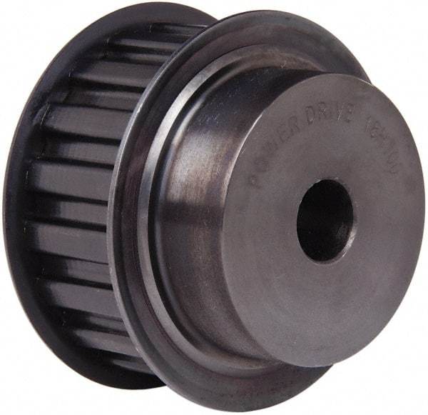Power Drive - 18 Tooth, 5/8" Inside x 2.811" Outside Diam, Timing Belt Pulley - 3/4, 1" Belt Width, 2.865" Pitch Diam, Steel & Cast Iron - Americas Industrial Supply