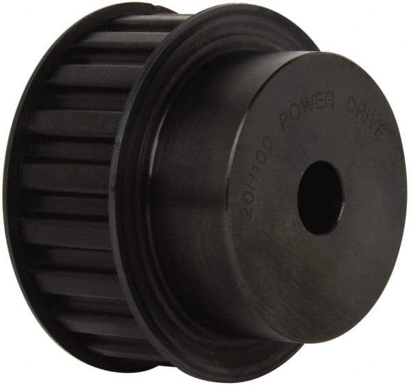 Power Drive - 20 Tooth, 5/8" Inside x 3.129" Outside Diam, Timing Belt Pulley - 3/4, 1" Belt Width, 3.183" Pitch Diam, Steel & Cast Iron - Americas Industrial Supply