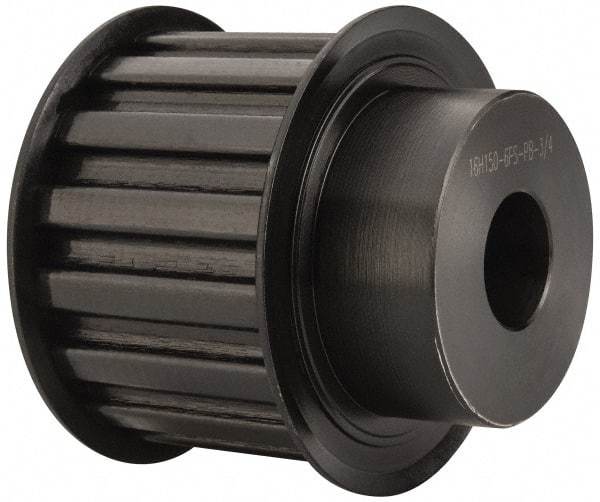 Power Drive - 16 Tooth, 3/4" Inside x 2.492" Outside Diam, Timing Belt Pulley - 1-1/2" Belt Width, 2.546" Pitch Diam, Steel & Cast Iron - Americas Industrial Supply
