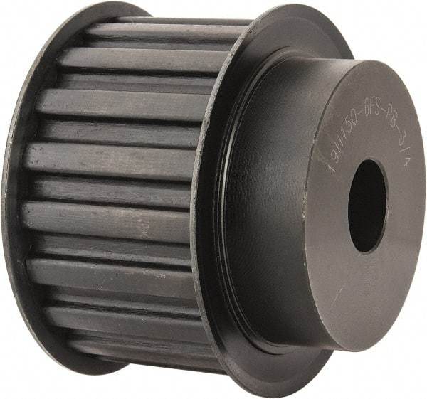 Power Drive - 19 Tooth, 3/4" Inside x 2.97" Outside Diam, Timing Belt Pulley - 1-1/2" Belt Width, 3.024" Pitch Diam, Steel & Cast Iron - Americas Industrial Supply