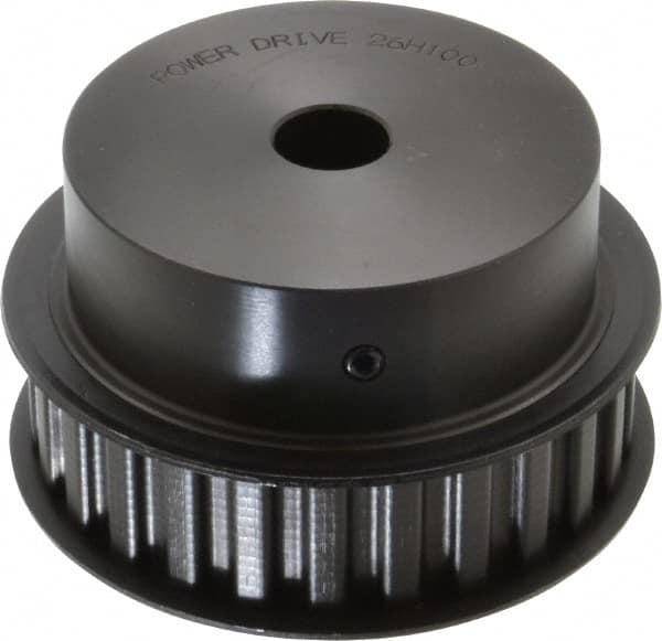 Power Drive - 26 Tooth, 3/4" Inside x 4.084" Outside Diam, Timing Belt Pulley - 3/4, 1" Belt Width, 4.138" Pitch Diam, Steel & Cast Iron - Americas Industrial Supply