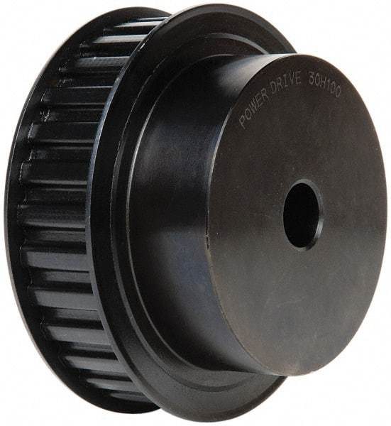 Power Drive - 30 Tooth, 3/4" Inside x 4.721" Outside Diam, Timing Belt Pulley - 3/4, 1" Belt Width, 4.775" Pitch Diam, Steel & Cast Iron - Americas Industrial Supply