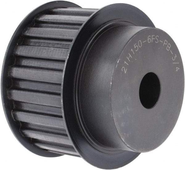 Power Drive - 21 Tooth, 3/4" Inside x 3.288" Outside Diam, Timing Belt Pulley - 1-1/2" Belt Width, 3.342" Pitch Diam, Steel & Cast Iron - Americas Industrial Supply
