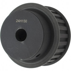 Power Drive - 24 Tooth, 3/4" Inside x 3.766" Outside Diam, Timing Belt Pulley - 1-1/2" Belt Width, 3.82" Pitch Diam, Steel & Cast Iron - Americas Industrial Supply