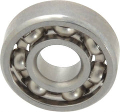 Value Collection - 3/16" Bore Diam, 1/2" OD, Open Miniature Radial Ball Bearing - 5/32" Wide, 1 Row, Round Bore, 108 Lb Static Capacity, 293 Lb Dynamic Capacity - Americas Industrial Supply