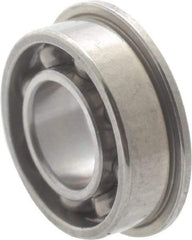 Value Collection - 1/8" Bore Diam, 3/8" OD, Open Miniature Radial Ball Bearing - 7/64" Wide, With Flange, 1 Row, Round Bore, 49 Lb Static Capacity, 144 Lb Dynamic Capacity - Americas Industrial Supply