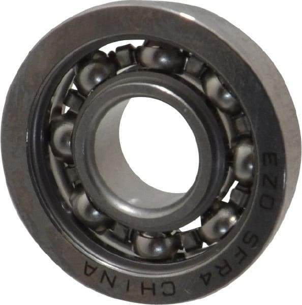 Value Collection - 1/4" Bore Diam, 5/8" OD, Open Miniature Radial Ball Bearing - 0.196" Wide, With Flange, 1 Row, Round Bore, 128 Lb Static Capacity, 335 Lb Dynamic Capacity - Americas Industrial Supply