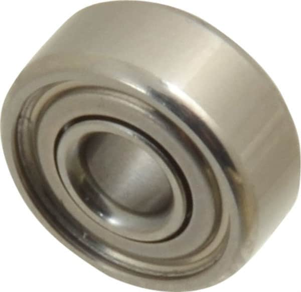 Value Collection - 1/8" Bore Diam, 3/8" OD, Double Shield Miniature Radial Ball Bearing - 5/32" Wide, 1 Row, Round Bore, 49 Lb Static Capacity, 144 Lb Dynamic Capacity - Americas Industrial Supply