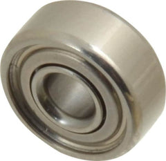 Value Collection - 1/8" Bore Diam, 3/8" OD, Double Shield Miniature Radial Ball Bearing - 5/32" Wide, 1 Row, Round Bore, 49 Lb Static Capacity, 144 Lb Dynamic Capacity - Americas Industrial Supply