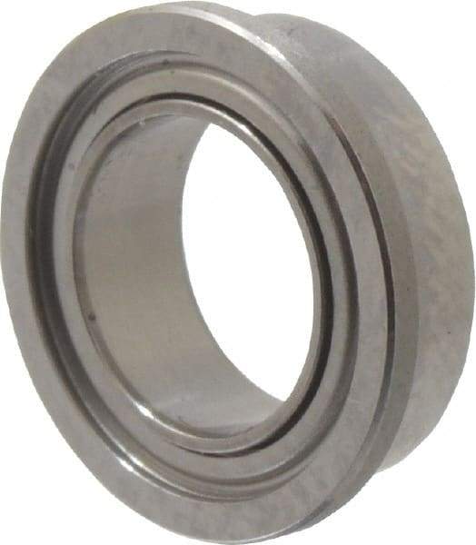 Value Collection - 1/4" Bore Diam, 3/8" OD, Double Shield Miniature Radial Ball Bearing - 1/8" Wide, With Flange, 1 Row, Round Bore, 33 Lb Static Capacity, 84 Lb Dynamic Capacity - Americas Industrial Supply