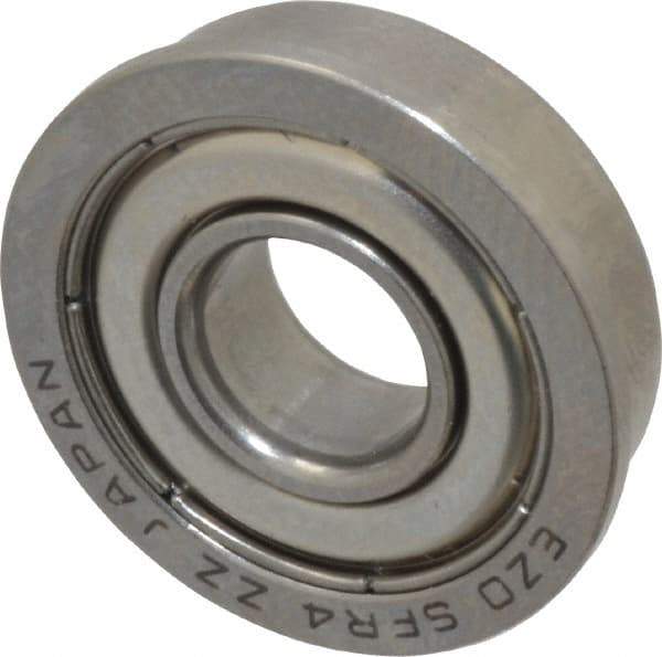 Value Collection - 1/4" Bore Diam, 5/8" OD, Double Shield Miniature Radial Ball Bearing - 0.196" Wide, With Flange, 1 Row, Round Bore, 128 Lb Static Capacity, 335 Lb Dynamic Capacity - Americas Industrial Supply