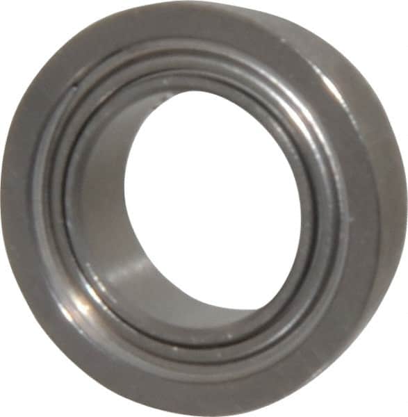 Value Collection - 5/16" Bore Diam, 1/2" OD, Double Shield Miniature Radial Ball Bearing - 5/32" Wide, With Flange, 1 Row, Round Bore, 52 Lb Static Capacity, 122 Lb Dynamic Capacity - Americas Industrial Supply