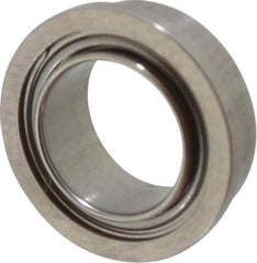 Value Collection - 1/4" Bore Diam, 3/8" OD, Double Shield Miniature Radial Ball Bearing - 1/8" Wide, With Flange, 1 Row, Round Bore, 33 Lb Static Capacity, 84 Lb Dynamic Capacity - Americas Industrial Supply