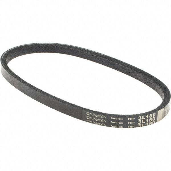 Value Collection - Section 3L, 18" Outside Length, V-Belt - Rubber, Fractional HP, No. 3L180 - Americas Industrial Supply