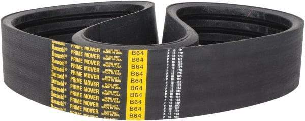 Value Collection - Section B, V-Belt - Neoprene Rubber, Classic Banded, No. B-64 - Americas Industrial Supply