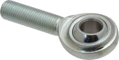 Made in USA - 7/16" ID, 1-1/8" Max OD, 6,402 Lb Max Static Cap, Plain Male Spherical Rod End - 7/16-20 RH, Steel with Steel Raceway - Americas Industrial Supply