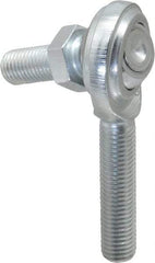 Made in USA - 5/16" ID, 7/8" Max OD, 3,600 Lb Max Static Cap, Male Spherical Rod End with Stud - 5/16-24 RH, Steel with Steel Raceway - Americas Industrial Supply