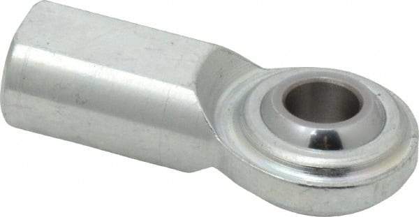 Made in USA - 3/8" ID, 1" Max OD, 5,100 Lb Max Static Cap, Plain Female Spherical Rod End - 3/8-24 RH, Steel with Steel Raceway - Americas Industrial Supply