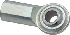 Made in USA - 1/2" ID, 1-5/16" Max OD, 8,386 Lb Max Static Cap, Plain Female Spherical Rod End - 1/2-20 RH, Steel with Steel Raceway - Americas Industrial Supply