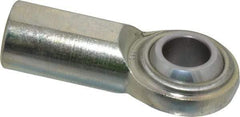 Made in USA - 3/4" ID, 1-3/4" Max OD, 14,290 Lb Max Static Cap, Plain Female Spherical Rod End - 3/4-16 RH, Steel with Steel Raceway - Americas Industrial Supply