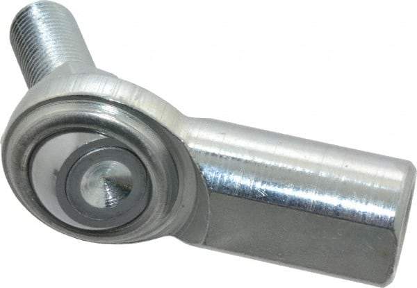 Made in USA - 7/16" ID, 1-1/8" Max OD, 6,402 Lb Max Static Cap, Female Spherical Rod End with Stud - 7/16-20 RH, Steel with Steel Raceway - Americas Industrial Supply