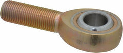 Made in USA - 5/8" ID, 1-1/2" Max OD, 7,400 Lb Max Static Cap, Plain Male Spherical Rod End - 5/8-18 RH, Steel with Bronze Raceway - Americas Industrial Supply