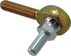 Made in USA - 5/16" ID, 7/8" Max OD, 2,796 Lb Max Static Cap, Male Spherical Rod End with Stud - 5/16-24 RH, Steel with Bronze Raceway - Americas Industrial Supply