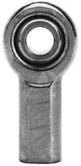 Made in USA - 3/16" ID, 5/8" Max OD, 3,736 Lb Max Static Cap, Female Spherical Rod End with Stud - 10-32 RH, Alloy Steel with Steel Raceway - Americas Industrial Supply