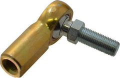 Made in USA - 3/8" ID, 1" Max OD, 3,950 Lb Max Static Cap, Female Spherical Rod End with Stud - 3/8-24 RH, Steel with Bronze Raceway - Americas Industrial Supply