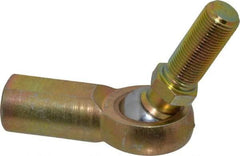 Made in USA - 5/8" ID, 1-1/2" Max OD, 7,400 Lb Max Static Cap, Female Spherical Rod End with Stud - 5/8-18 RH, Steel with Bronze Raceway - Americas Industrial Supply