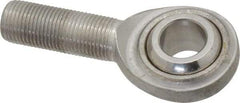 Made in USA - 5/8" ID, 1-1/2" Max OD, 5,860 Lb Max Static Cap, Plain Male Spherical Rod End - 5/8-18 RH, Stainless Steel with Stainless Steel Raceway - Americas Industrial Supply