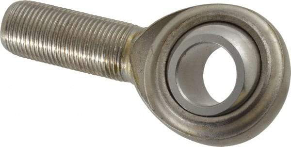 Made in USA - 3/4" ID, 1-3/4" Max OD, 7,512 Lb Max Static Cap, Plain Male Spherical Rod End - 3/4-16 RH, Stainless Steel with Stainless Steel Raceway - Americas Industrial Supply