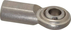 Made in USA - 1/2" ID, 1-5/16" Max OD, 4,720 Lb Max Static Cap, Plain Female Spherical Rod End - 1/2-20 RH, Stainless Steel with Stainless Steel Raceway - Americas Industrial Supply