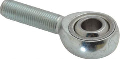 Made in USA - 3/8" ID, 1" Max OD, 9,550 Lb Max Static Cap, Plain Male Spherical Rod End - 3/8-24 RH, Alloy Steel with Steel Raceway - Americas Industrial Supply