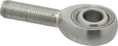 Made in USA - 1/2" ID, 1-5/16" Max OD, 16,242 Lb Max Static Cap, Plain Male Spherical Rod End - 1/2-20 RH, Alloy Steel with Steel Raceway - Americas Industrial Supply