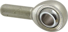 Made in USA - 5/8" ID, 1-1/2" Max OD, 17,959 Lb Max Static Cap, Plain Male Spherical Rod End - 5/8-18 RH, Alloy Steel with Steel Raceway - Americas Industrial Supply