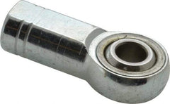 Made in USA - 3/8" ID, 1" Max OD, 9,550 Lb Max Static Cap, Plain Female Spherical Rod End - 3/8-24 RH, Alloy Steel with Steel Raceway - Americas Industrial Supply