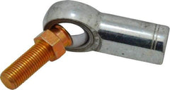 Made in USA - 3/8" ID, 1" Max OD, 9,550 Lb Max Static Cap, Female Spherical Rod End with Stud - 3/8-24 RH, Alloy Steel with Steel Raceway - Americas Industrial Supply