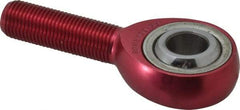 Made in USA - 1/2" ID, 1-5/16" Max OD, 7,698 Lb Max Static Cap, Plain Male Spherical Rod End - 1/2-20 RH, Aluminum Housing with Steel Raceway - Americas Industrial Supply