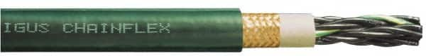 Igus - 14 AWG, 7 Strand, Green Machine Tool Wire - PVC, Flame, Oil and UV Resistant, 1 Ft. Long - Americas Industrial Supply