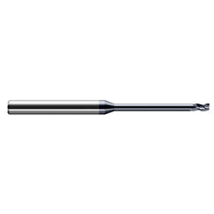 Miniature End Mills - Long Reach, Stub Flute - 0.0350″ Cutter Diameter × 0.0520″ Length of Cut × 0.3500″ Reach Carbide Square End Mill, 3 Flutes, AlTiN Coated